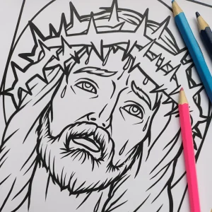 Our Lord Crowned With Thorns Colouring In Page