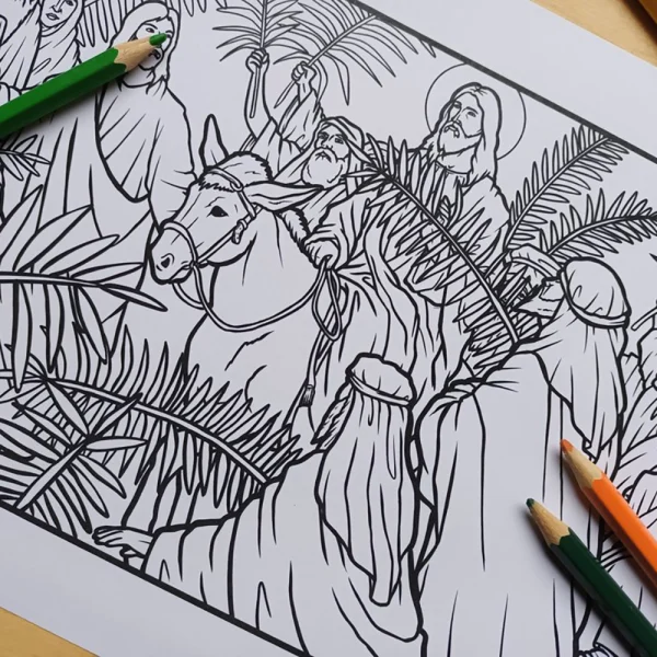 Palm Sunday Colouring In Page