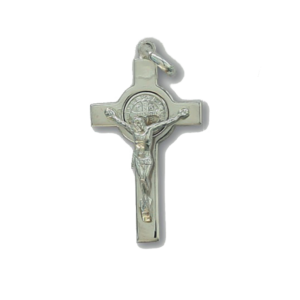 Saint Benedict Crucifix - silver - large
