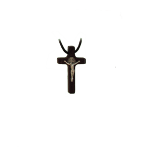 Saint Benedict Crucifix - dark wood - extra-small with cord