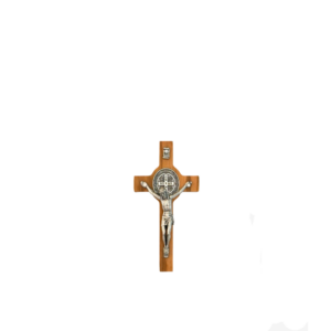 Saint Benedict Crucifix - olive wood - small with cord