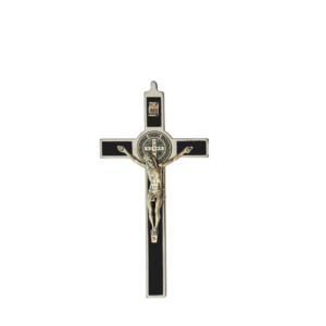Saint Benedict Crucifix - black enameled - medium-small