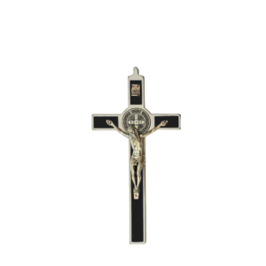 Saint Benedict Crucifix - black enameled - medium