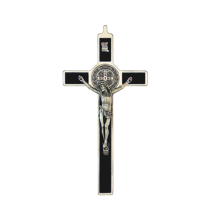Saint Benedict Crucifix - black enameled - large