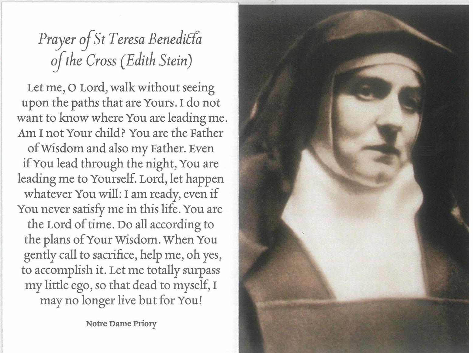 Holy Card - St. Teresa Benedicta of the Cross
