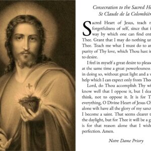 Holy Card - Consecration to the Sacred Heart by St. Claude de la Colombière