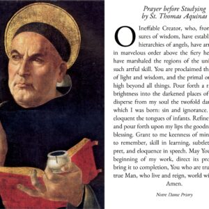 Holy Card - Prayer of St. Thomas Aquinas Before Study