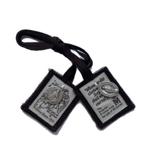 Brown Scapular with Miraculous Medal and Medal of Saint Benedict