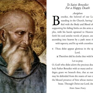 Holy Card - Saint Benedict - Prayer for a Happy Death