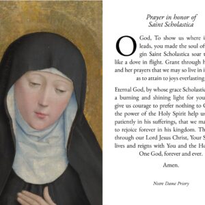 Holy Card - Saint Scholastica - Prayer for Innocence
